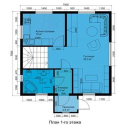 Frame country house "Arkaim" option 2, project 538, the Prod