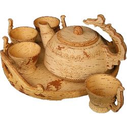 Tea set from clay for 6 persons