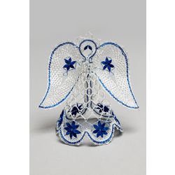 Lace angel "Love" blue and white