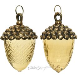 Kaemingk / 玻璃圣诞树装饰 Acorns Verso Gold 11 厘米，2 件，吊坠