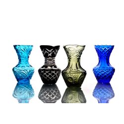 Гусевской Хрустальный завод / Vase en cristal pour fleurs "Krynka" turquoise