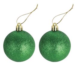 ЗОЛОТАЯ СКАЗКА / Boules de Noël SET 6 pcs., Plastique, 6 cm, VERT (brillant, mat, pailleté)