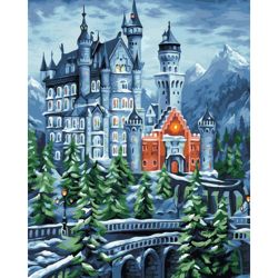 Опт-картина / Painting by numbers 40x50 Fairytale castle