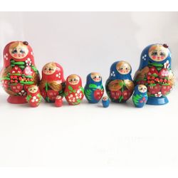 Хохлома Оптом / Matryoshka "Strawberry low" 5 dolls