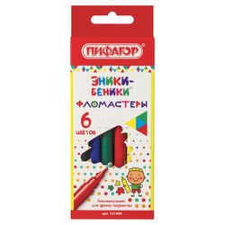 Markers PYTHAGORAS "bundling", 6 colours, ventilated cap