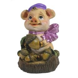 Ремеко / Piggy bank "Grauf Pig and Acorns" L11W11.5H17