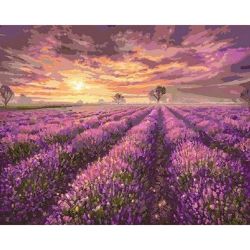 Опт-картина / Pintura por números 40x50 Campo de lavanda