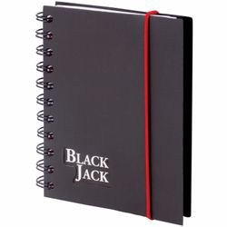BRAUBERG / Bloco de notas "Black Jack" PEQUENO FORMATO 150 folhas A6, 105x148 mm, pente lateral, elástico, capa de plástico, gaiola