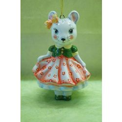 Ярославская майолика / Christmas toy "Mouse in a skirt"