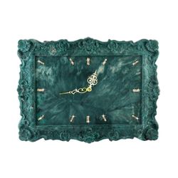 Арбет Мрамор / Arbet Marble / Wall clock from marble Arbet ™ with rhinestones from crystal, color Malachite (green)