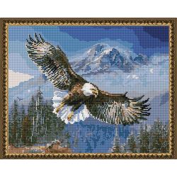 Опт-картина / Diamond mosaic 40x50, round rhinestones Flight of the eagle