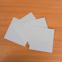 STAFF / Block for notes in a transparent stand, cube 9x9x9 cm, white, whiteness 70-80%