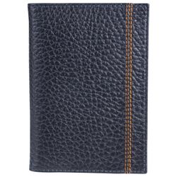 Passport cover FABULA "Brooklyn", genuine leather, contrast stitches, blue