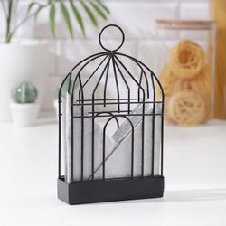 Доляна / Doliana / Napkin holder "Cage", 21 × 12.5 × 4 cm, black