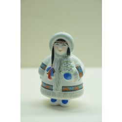 Ярославская майолика / Christmas toy "Girl with a Christmas tree"
