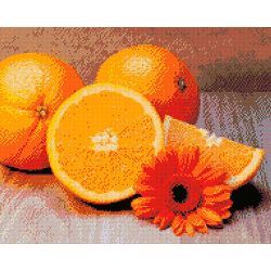 Опт-картина / Алмазная мозаика, 40х50, квадратные стразы Апельсины