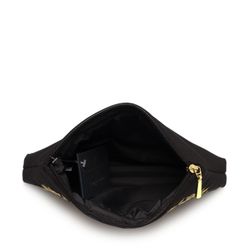 Торжокские золотошвеи / Black cosmetic bag with zip with embroidery "Blossom"