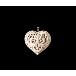 Heart tracery with a flower - pendant