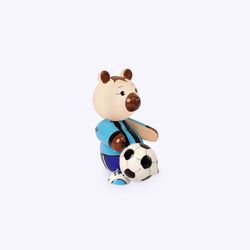 Богородская игрушка / Wooden souvenir "Bear football player", lathe