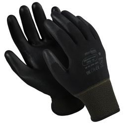 MANIPULA / Nylon gloves "Micropol", polyurethane coating (doused), size 10 XL, black