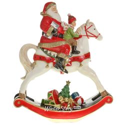 Kaemingk / Figurine Rocking horse with Santa and baby 34 cm