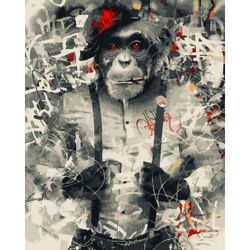 Опт-картина / Tranh theo số 40x50 Chimpanzee