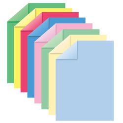 Papel A4 colorido Matizado a granel, 8 folhas de 8 cores (4 pastéis + 4 intensivo), BRAUBERG, 200x290