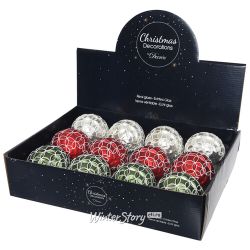 Kaemingk / Conjunto de bolas de vidro Flower Symphony 8 cm, 12 unidades