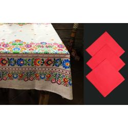 Мастерская подарков / Gift workshop / Rooster matting tablecloth with napkins