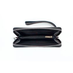 Clutch bag zipper black with red thread