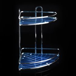 Доляна / Shaft / Corner shelf 2-tier with a plastic bottom, 30.5 × 22 × 32 cm