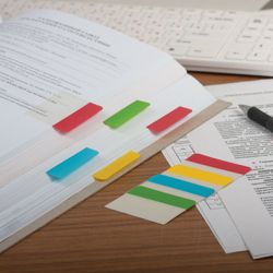 Bookmarks highlighters sheets of adhesive plastic BRAUBERG, 38х51 mm, 4 colors x 6 sheets