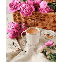 Опт-картина / Painting by numbers 40x50 A cup of coffee