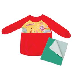 Set for the lessons of labor INLANDIA, oilcloth PVC 40x69 cm, apron, Cape with sleeves, red