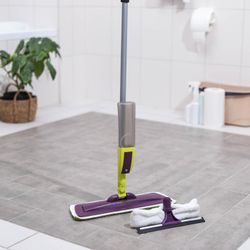 Доляна / Shaft / Mop with spray, handle 120 cm, additional glass washer nozzle, microfiber nozzle 38 × 10 cm
