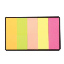Bookmark adhesive paper STAFF, NEON, 45х15 mm, 5 colors x 20 sheets, on a cardboard base
