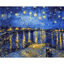 Опт-картина / Painting by numbers 40x50 Starry night