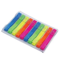 Bookmarks highlighters sheets adhesive BRAUBERG, NEON plastic, 48х6 mm 10 colors x 20 sheets