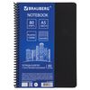 BRAUBERG / Notebook A5, 80 sheets, "Metropolis", plastic spiral, cage, plastic cover, BLACK / 12 pcs.