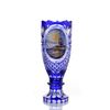 Гусевской Хрустальный завод / Crystal vase for flowers "Delight" with painting blue