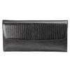 Purse women's BEFLER "Lizard", 190х95 mm, genuine leather, button, embossed, black