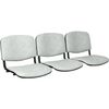 Seats for the chair "Trim", set 3 pieces, leather light gray, frame black