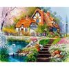 Опт-картина / Pintura por números 40x50 Casa junto al estanque