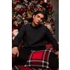 Cardigan for men with snowflake ornament, color: white, blue, TRICARDO, 100-182
