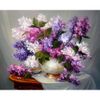 Опт-картина / Tranh theo số 40x50 Bó hoa bằng lăng để bàn