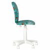 Children's armchair "POLLY GTS white" without armrests, turquoise with a pattern