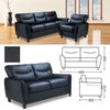 RAMART / Double sofa "Napoli", 800x1480x800 mm, with armrests, eco-leather, black