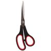 Scissors AVISMA "Soft Grip", 216 mm, rubber insert, black-red, 3-sided sharpened, in a cardboard packaging with Euro slot