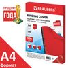 Plastic covers for binding, A4, SET 100 pcs., 300 microns, red, BRAUBERG
