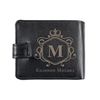 Monedero con bordes terminados "Heráldica" M "negro